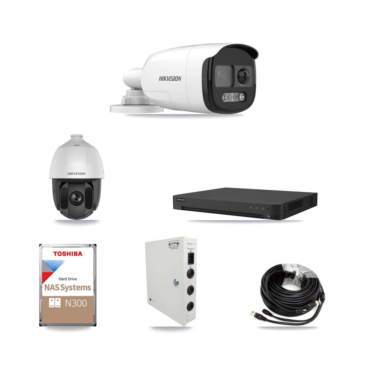 Hikvision 16-Channel 2MP – 5MP CCTV Kit — 1 2MP PTZ + 13 5MP Bullet Cameras + 18TB Recording