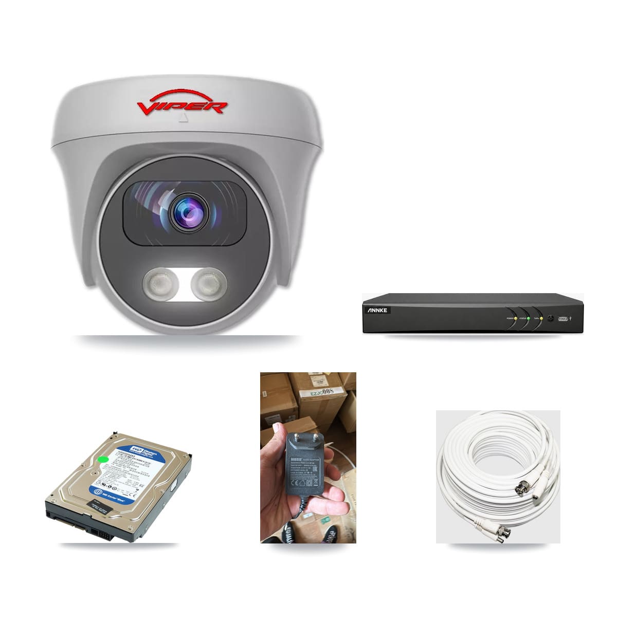 ANNKE 4-channel CCTV kit: 1 camera (1× 5MP Camera), 500GB hard drive