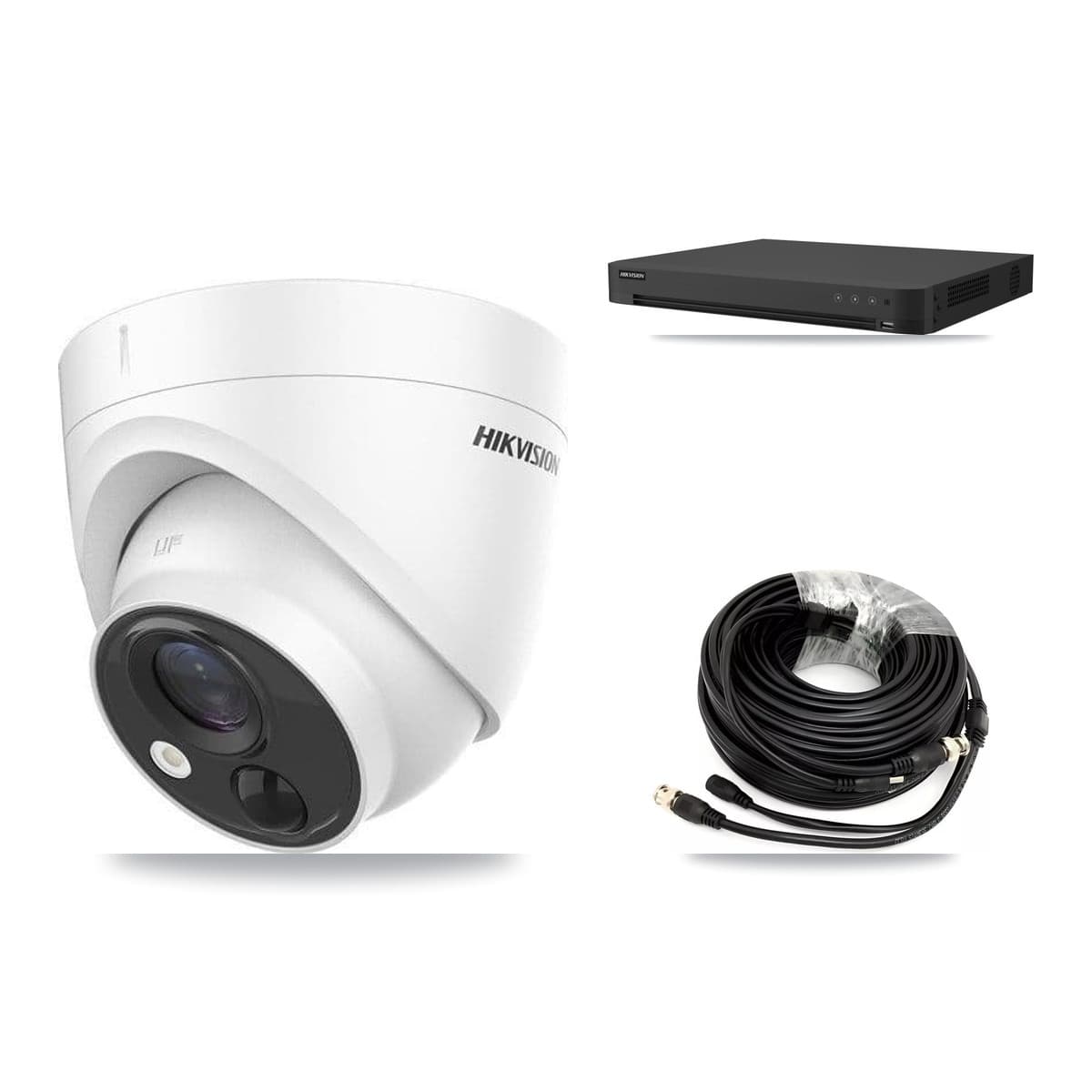 Hikvision 16-Channel 5MP CCTV Kit — 2 DS-2CE71H0T Turret Cameras + 3TB Recording (IDS-7216HUHI Recorder) - Image 1