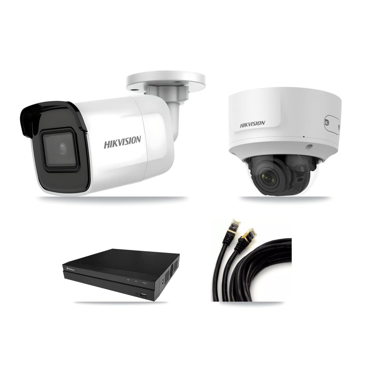 Hikvision & Prolux 8-Channel 2MP – 4K CCTV Kit — 3 4K Bullet + 1 2MP Dome Cameras + 8TB Recording - Image 1