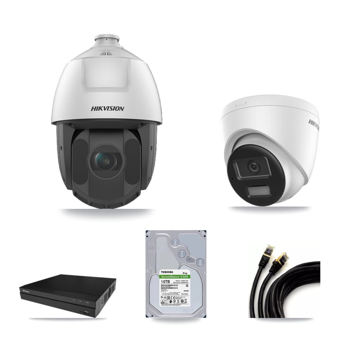 Hikvision & Prolux 16-Channel 2MP – 4K CCTV Kit — 1 4K Turret + 12 2MP PTZ Cameras + 10TB Recording - Image 1