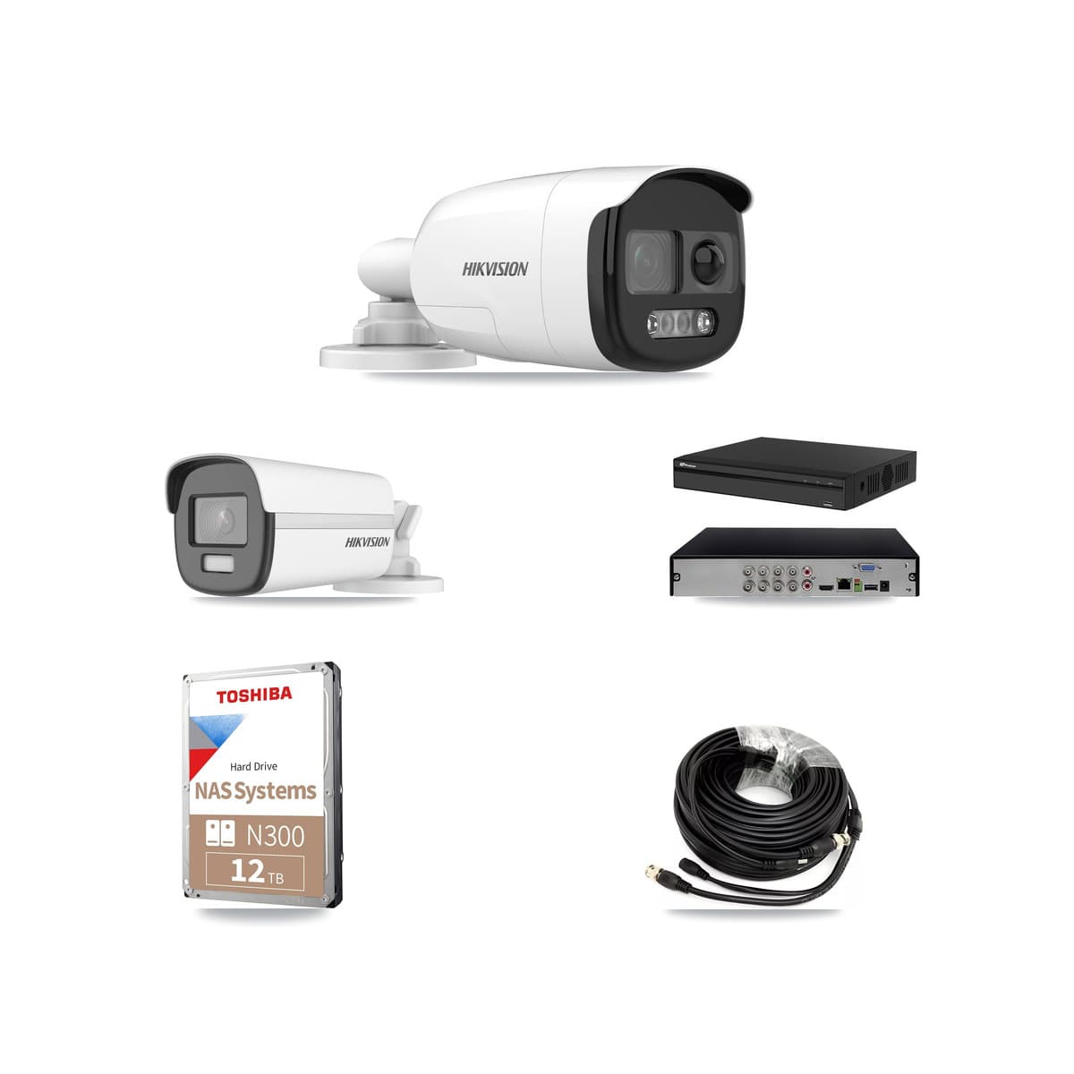 Hikvision & Prolux 8-Channel 5MP – 4K CCTV Kit — 7 5MP + 1 4K Bullet Cameras + 12TB Recording