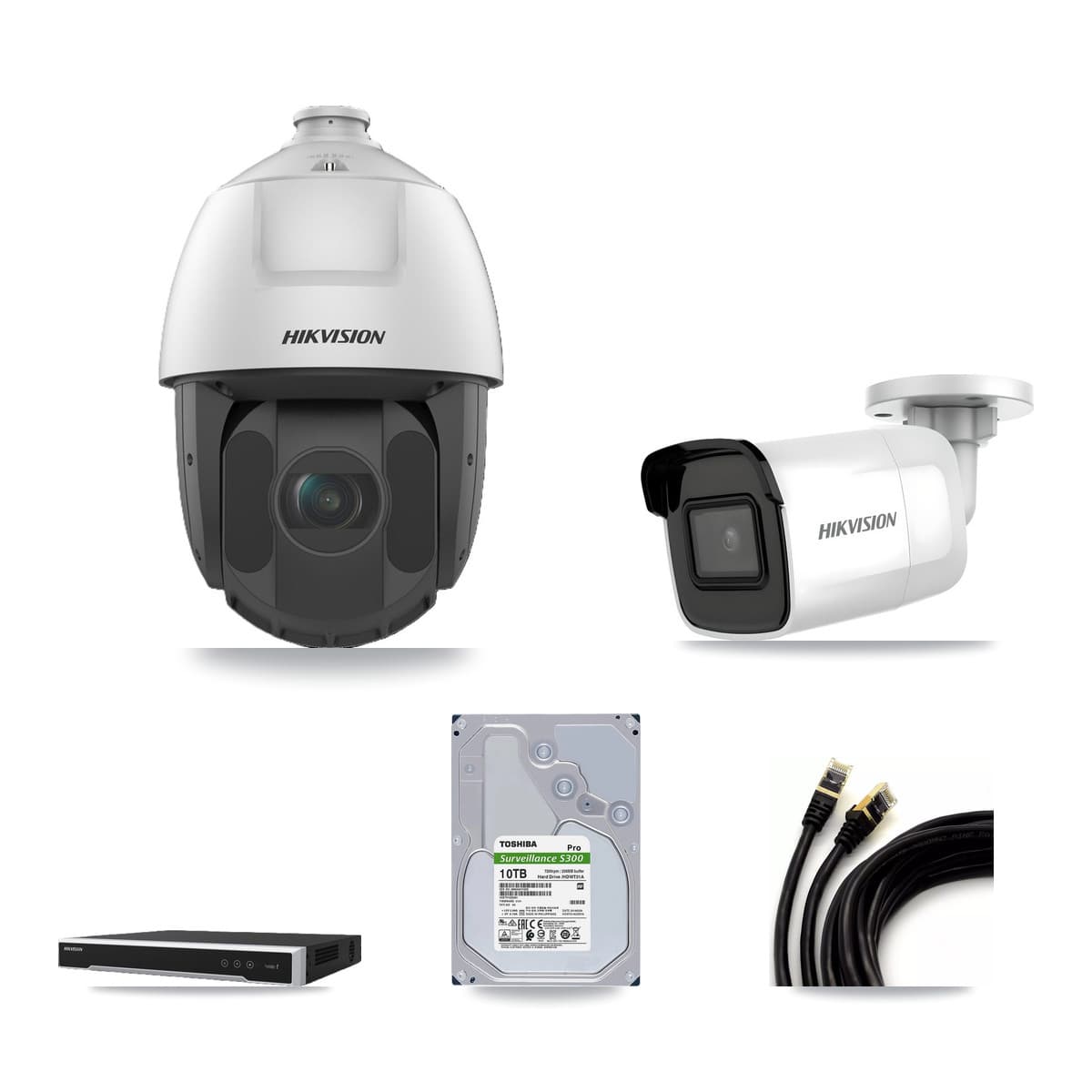 Hikvision 16-Channel 2MP – 4K CCTV Kit — 1 4K Bullet + 11 2MP PTZ Cameras + 10TB Recording - Image 1