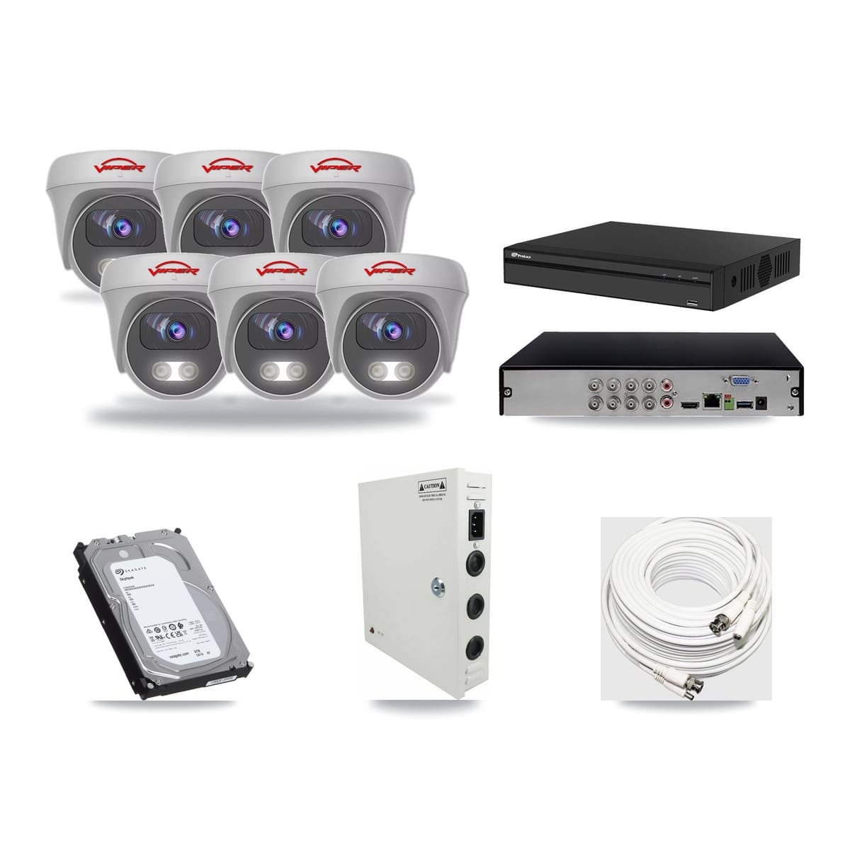 Prolux 8-channel CCTV kit: 6 cameras (6× 5MP Camera), 6TB hard drive