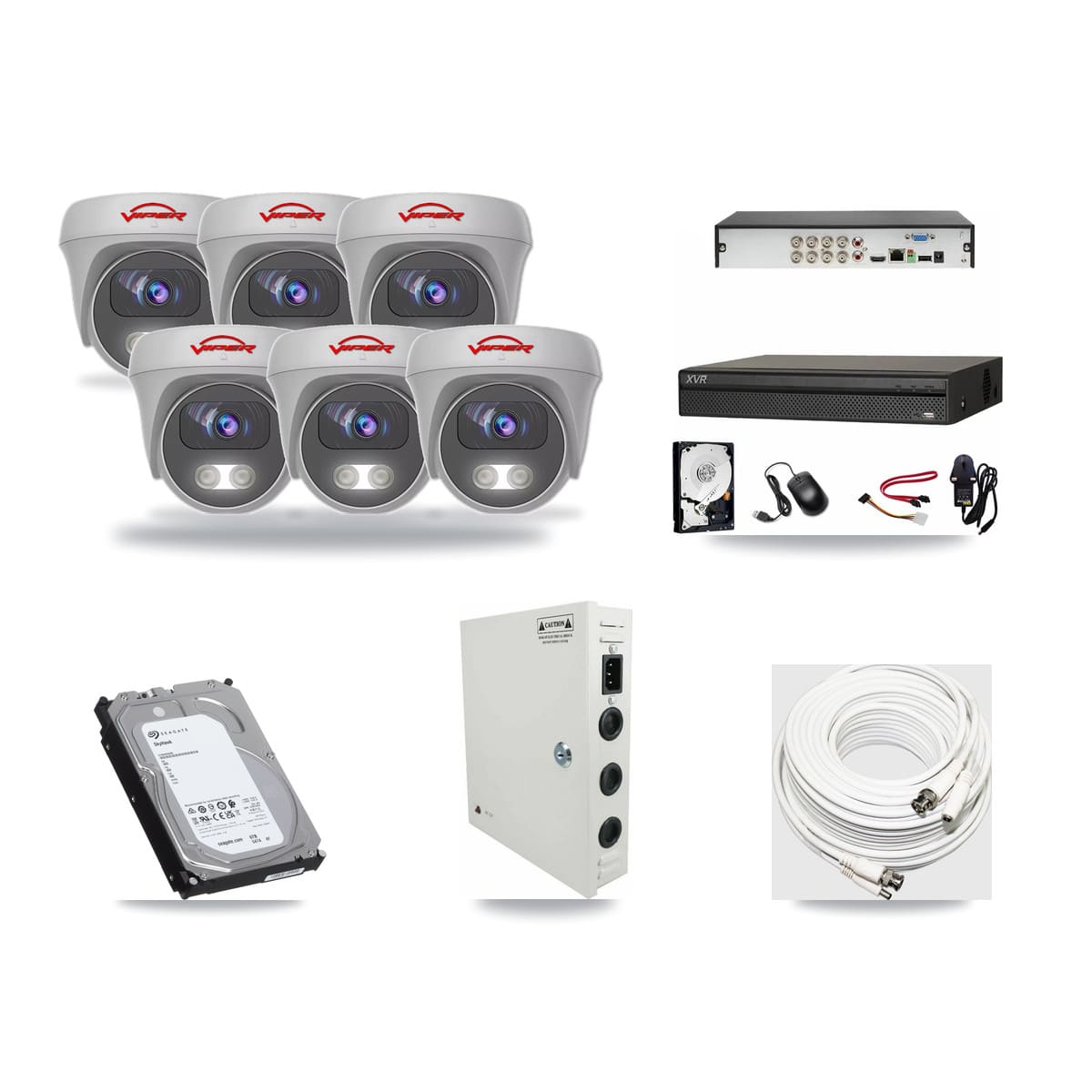Dahua 8-channel CCTV kit: 6 cameras (6× 5MP Camera), 6TB hard drive