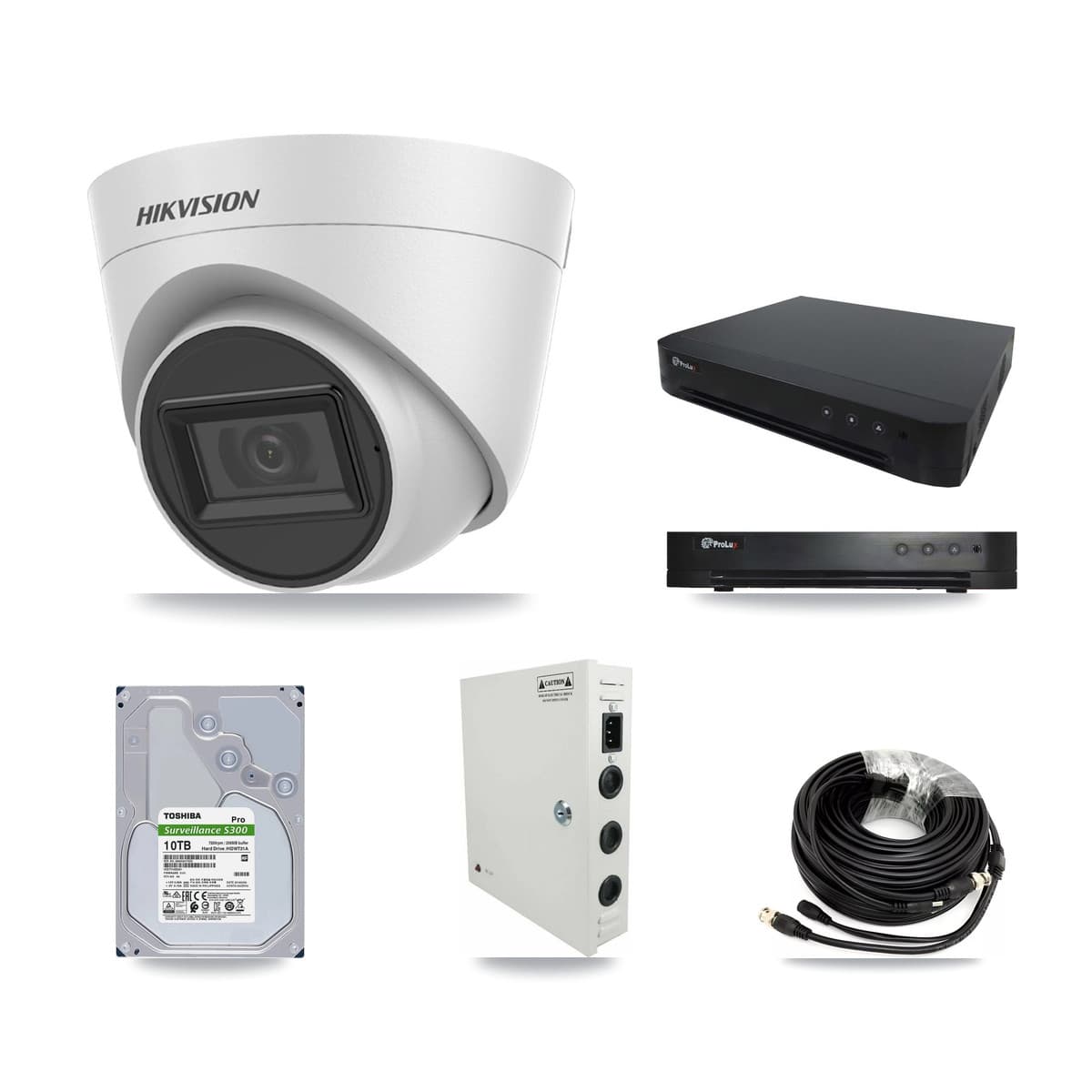 Hikvision & Prolux 16-Channel 5MP CCTV Kit — 11 White Turret Cameras + 10TB Recording - Image 1