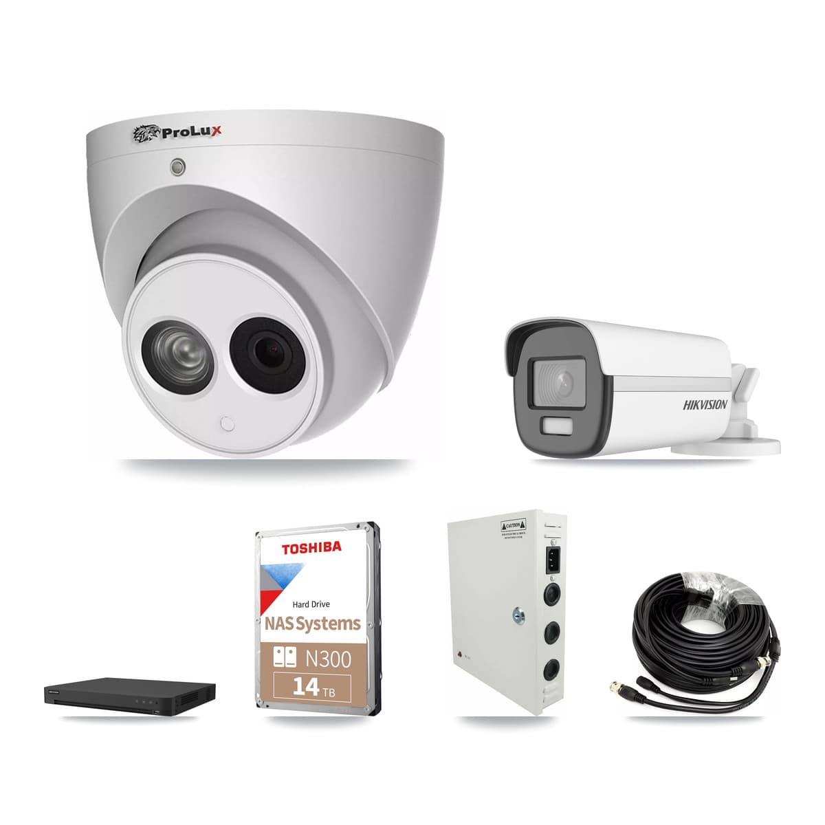 Hikvision & Prolux 16-Channel 4MP – 4K CCTV Kit — 1 4K Bullet + 9 4MP Turret Cameras + 14TB Recording - Image 1
