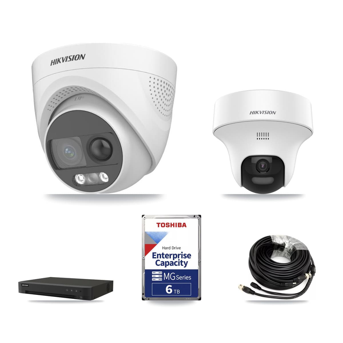 Hikvision 16-Channel 5MP CCTV Kit — 1 DS-2CE70K0T + 4 DS-2CE72KF3T Turret Cameras + 6TB Recording - Image 1