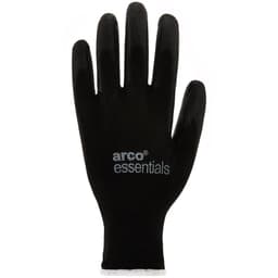 Arco Essentials Black PU-Coated Nylon Work Gloves