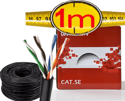 UKVISION Cat5e UTP Network Cable 1m Solid Copper Outdoor Black