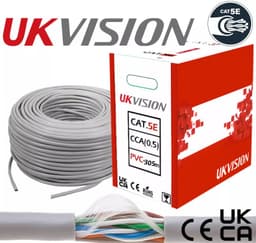 UKVISION Cat5e UTP Network Cable 100m CCA PVC Grey Indoor
