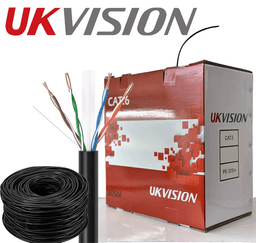 UKVISION Cat6 UTP Ethernet Cable 305m Solid Copper 0.52mm Black LAN