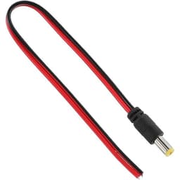 DC Male Red & Black Power Pigtail 50cm 5.5x2.1mm Barrel Plug CCTV
