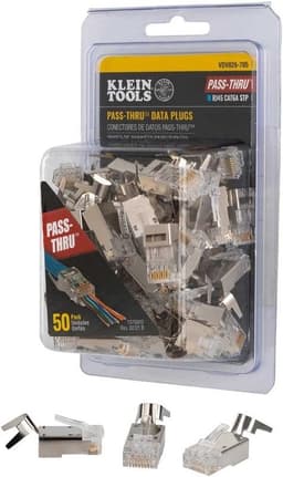 Klein Tools VDV826-705 Modular Data Plugs - 50-Pack for CAT6A & Large CAT6 Cables