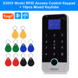 Bluetooth Tuya APP Smart Fingerprint RFID Access Control Keypad Touch IP65 Waterproof 13.56MHz Door Opener Keyless Lock System