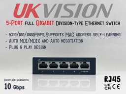 UKVISION 5-Port Gigabit Ethernet Unmanaged Network Switch 1000Mbps